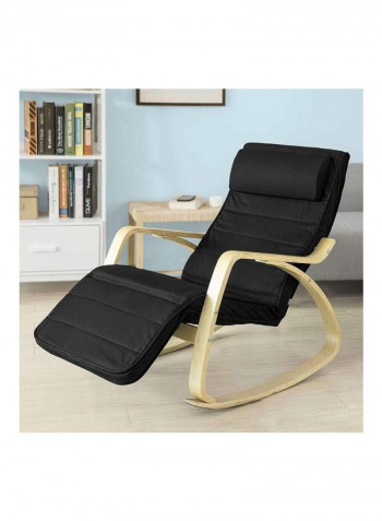 Lounge Chair Recliner with Footrest Black/Beige