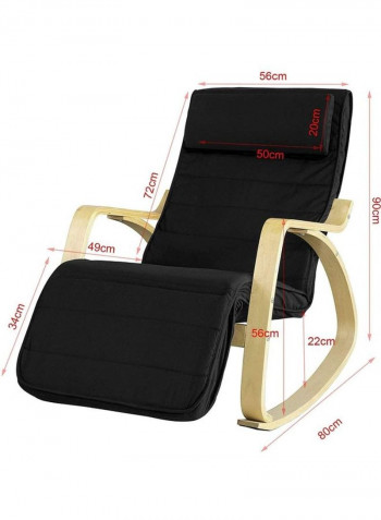 Lounge Chair Recliner with Footrest Black/Beige