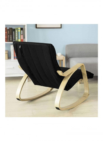 Lounge Chair Recliner with Footrest Black/Beige
