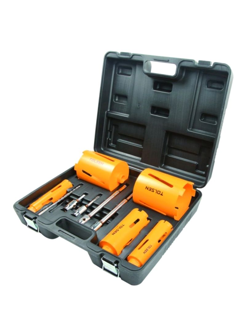 11-Piece Core Drill Set With Case Silver/Yellow