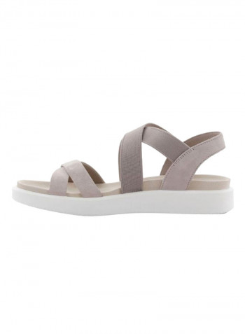 Wide Strap Flowt Slip-On Sandals Pink/Beige/White