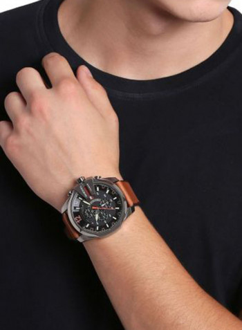 Men's Water Resistant Leather Chronograph Watch DZ4343
