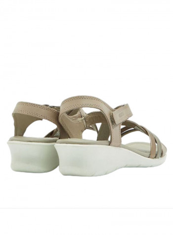 Felicia Slip-On Sandals Green/Beige/White