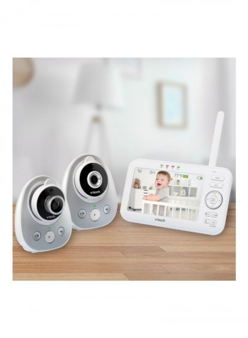 Digital Video Baby Monitor with 2 Cameras Grey/White