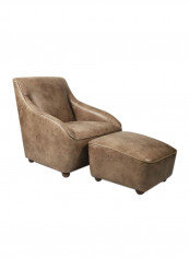 Roxy Arm Chair With Ottoman Brown 81.03 x 86.11 x 77.98cm