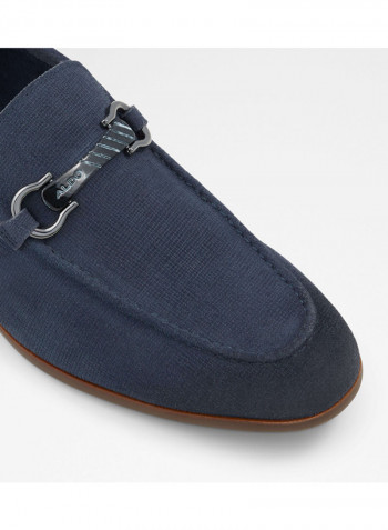 Ducflex Metal Embellished Strap Loafers Blue