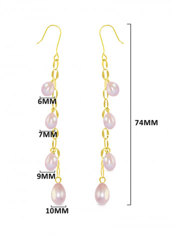 18 Karat Gold Pearl Drops Earrings