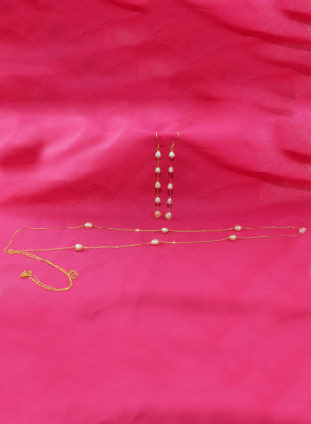 18 Karat Gold Pearls 2 Piece Jewellery Set