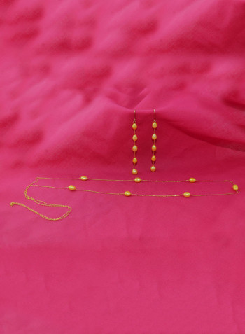 18 Karat Gold Pearls 2 Piece Jewellery Set