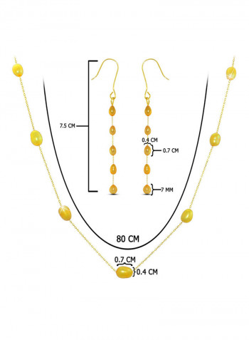 18 Karat Gold Pearls 2 Piece Jewellery Set