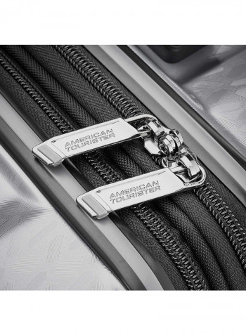 2-Piece Fender Hardside Trolley Luggage Set With USB Outlet Silver