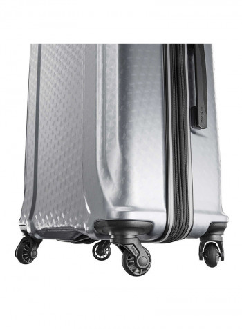 2-Piece Fender Hardside Trolley Luggage Set With USB Outlet Silver
