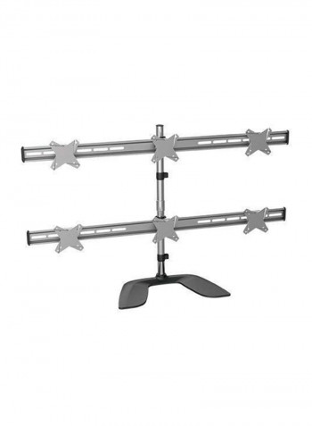 6 Monitor Desk Mount Adjustable Bracket Below 32 Inch Silver