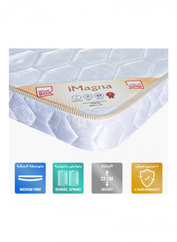 iMagna Bonnell Spring Mattress White 200x22x180cm