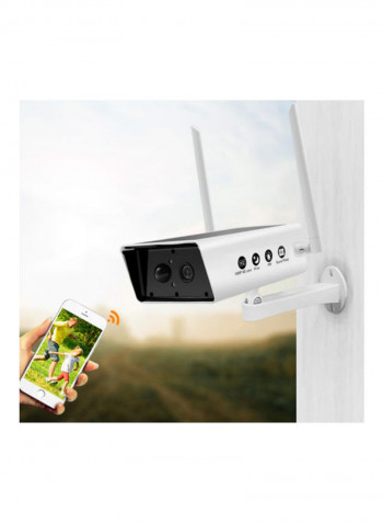 Outdoor Solar Powered Security Camera With 32GB TF Card And 3.0 Card Reader white