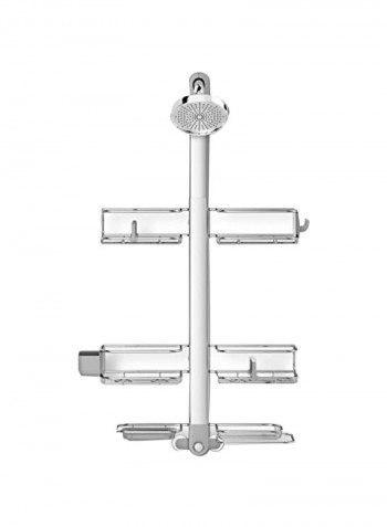 Stainless Steel And Anodized Aluminum Shower Caddy Silver 5.9 x 21.1 x 31.9inch