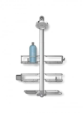 Stainless Steel And Anodized Aluminum Shower Caddy Silver 5.9 x 21.1 x 31.9inch