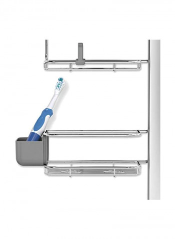 Stainless Steel And Anodized Aluminum Shower Caddy Silver 5.9 x 21.1 x 31.9inch