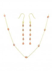 3-Piece 18 Karat Gold Plated Pearl Studded Jewellery Set