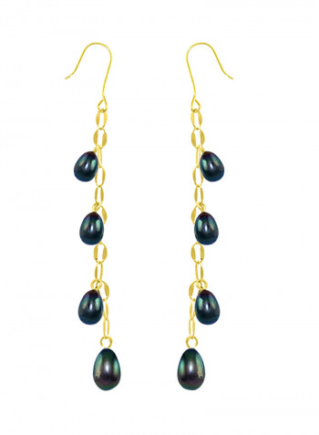18 Karat Gold Pearl Drops Earrings