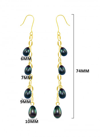 18 Karat Gold Pearl Drops Earrings
