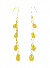 18 Karat Gold Pearl Drops Earrings