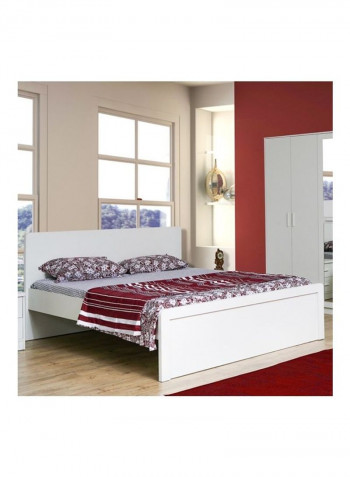 Boston King Bed White/Brown