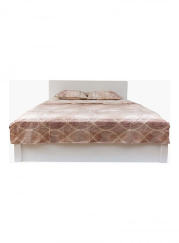 Boston King Bed White/Brown