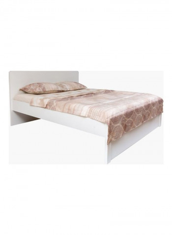 Boston King Bed White/Brown