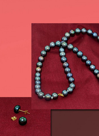 18K Gold Pearl Strand Jewellery Set
