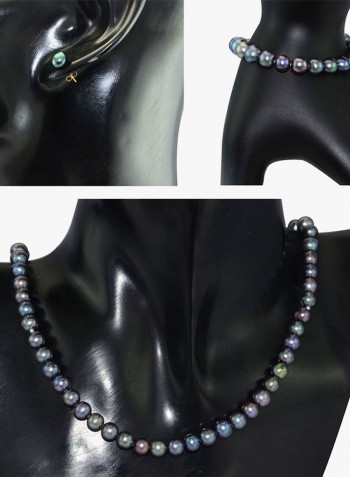 18K Gold Pearl Strand Jewellery Set
