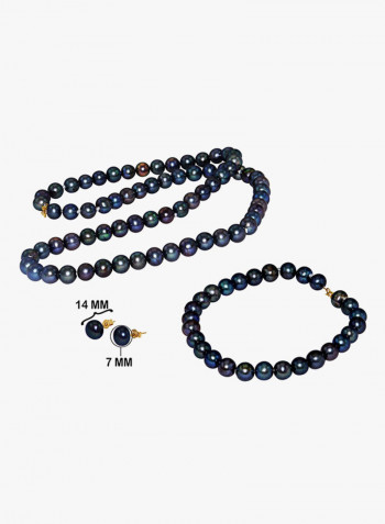 18K Gold Pearl Strand Jewellery Set
