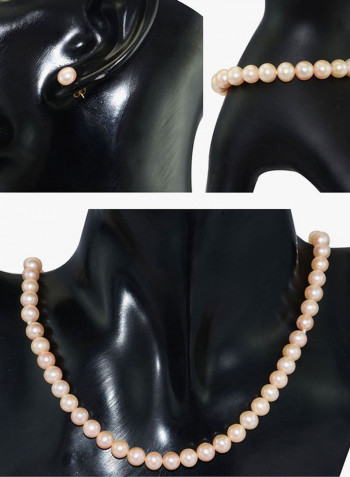 18K Gold Pearl Strand Jewellery Set