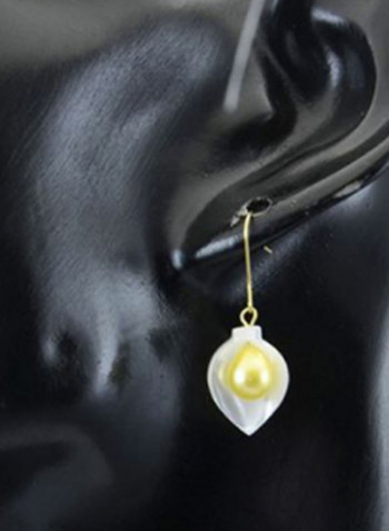 Set of 2 18 Karat Gold Calla Lily Mother Of Pearl Earrings and Bracelet
