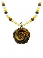 10 Karat Solid Yellow Gold With 5-10 mm Pearls And Tiger Eye Pendant Necklace reviews 10 Karat Solid Yellow Gold With 5-10 mm Pearls And Tiger Eye Pendant Necklace
