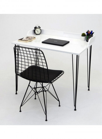 Study Table With Chair Black/White 68x99x3cm