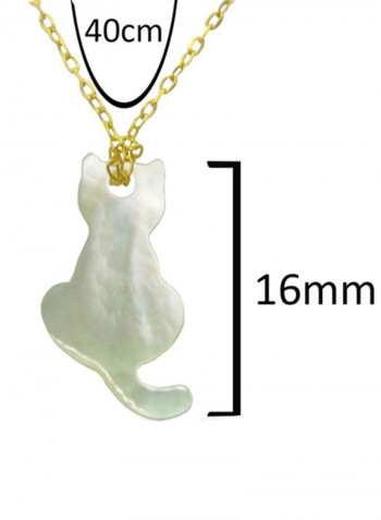 18K Gold Kitty Back Mother of Pearl Necklace