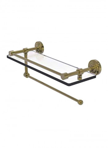 Glass Shelf Towel Holder Clear/Gold 16inch