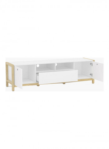 Adler 2-Door Low TV Unit With Drawer For TVs Up To 70 Inche White 180 x 45.4cm