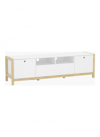 Adler 2-Door Low TV Unit With Drawer For TVs Up To 70 Inche White 180 x 45.4cm