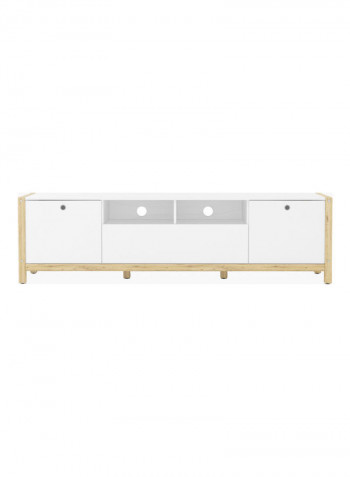 Adler 2-Door Low TV Unit With Drawer For TVs Up To 70 Inche White 180 x 45.4cm