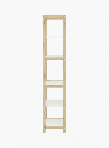 Bahamas 6-Shelve Bookcase Beige/White 180x68x35centimeter