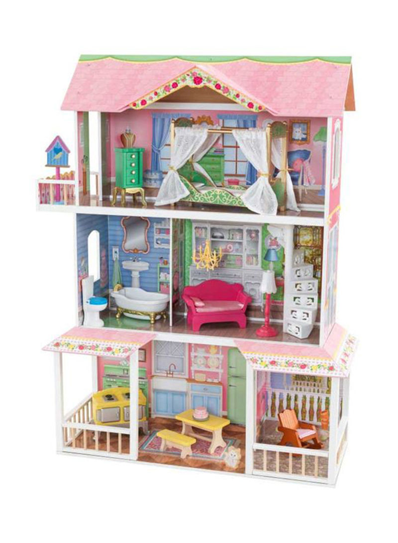 Wooden Savannah Dollhouse With Furniture