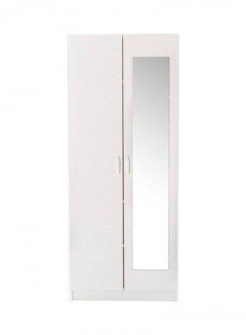 Como 2-Door Wardrobe With Mirror White 190 x 77 x 59cm