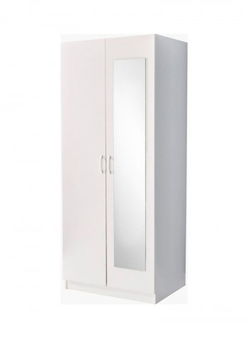 Como 2-Door Wardrobe With Mirror White 190 x 77 x 59cm