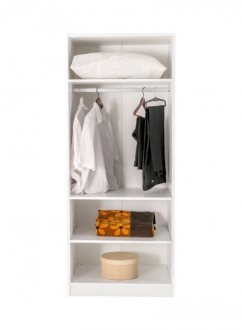 Como 2-Door Wardrobe With Mirror White 190 x 77 x 59cm