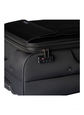 3-Piece Drift Expandable Softside Luggage Trolley Set Black