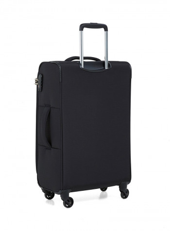 Softside 3 Piece Luggage Trolley Set Black