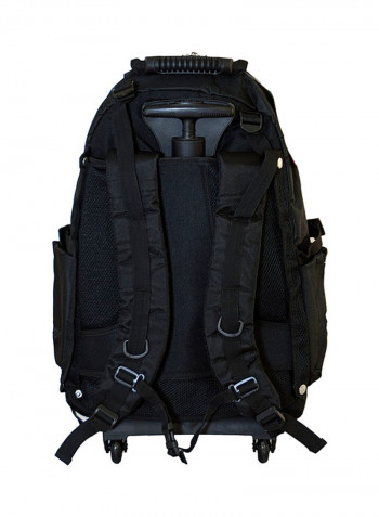 3-Piece Trolley Backpack Set Black/Blue