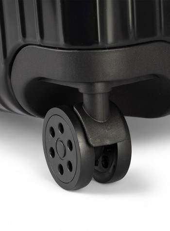 2-Piece Pebble Aluminium Frame Ultra-Light Hardside Expandable Built-In TSA Lock Zipperless Luggage With Spinner Wheels Black